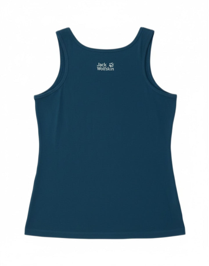 JACK WOLFSKIN Womens Vest Top UK 8 Small Navy Blue Cotton