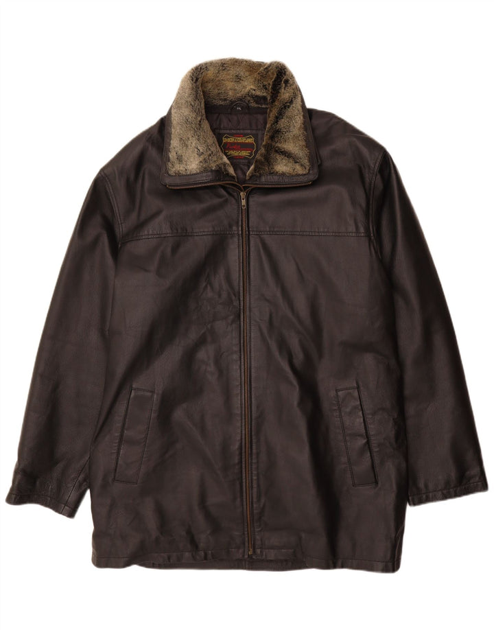 Pointers Veste en cuir pour homme UK 44 2XL Cuir noir