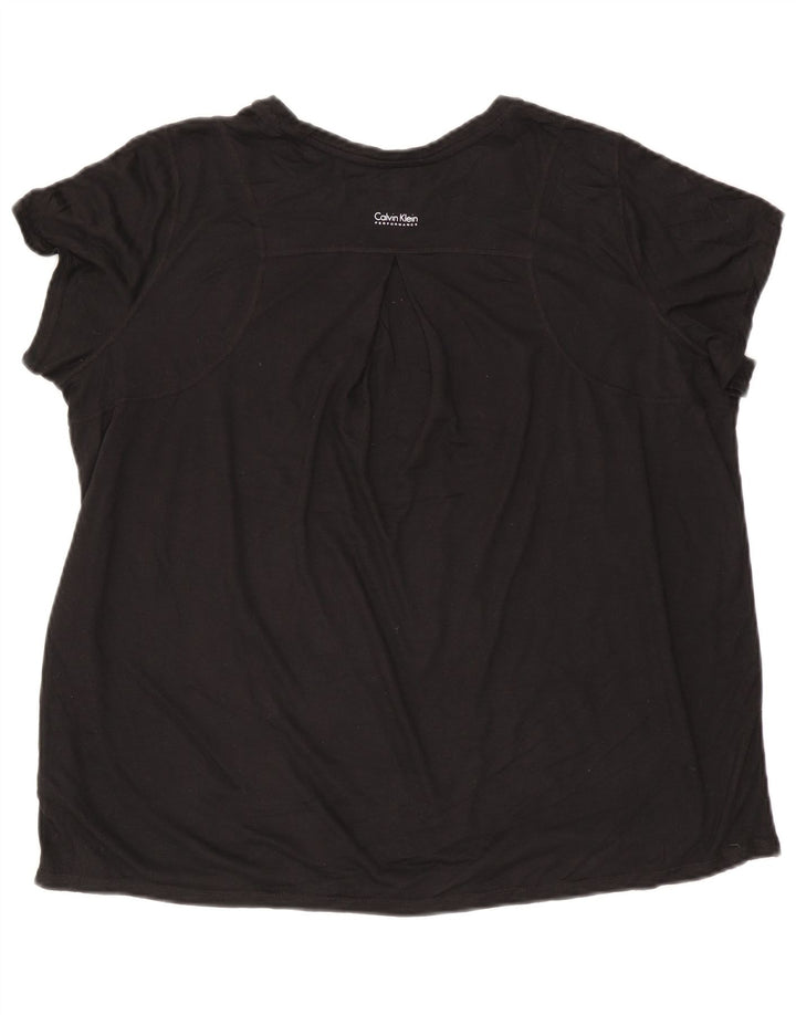 CALVIN KLEIN T-Shirt Femme Top UK 20 2XL Noir Polyester