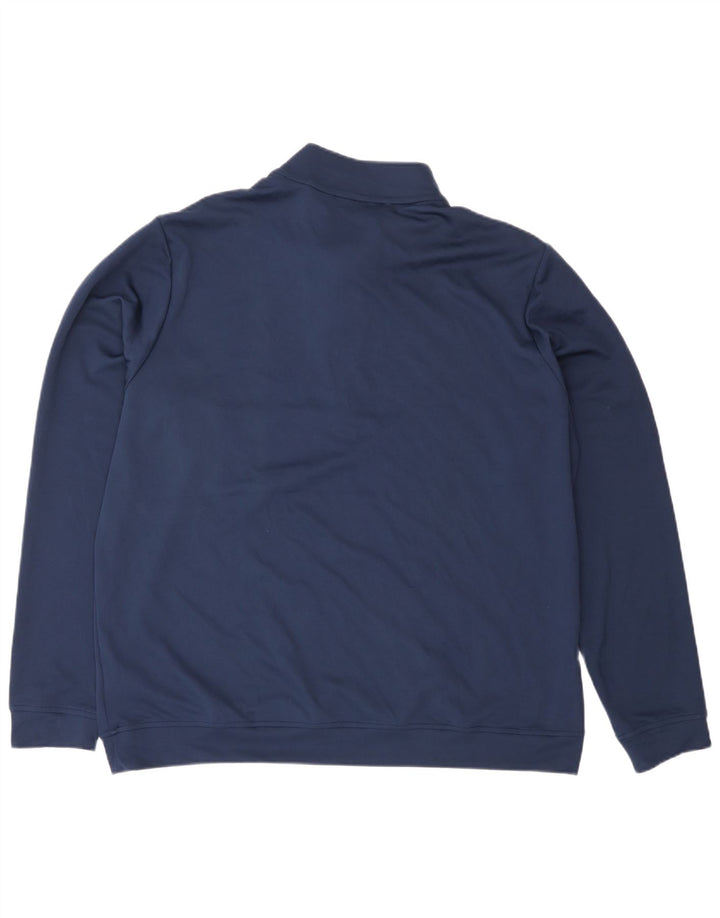 Adidas Sweat-shirt à col zippé pour homme XL Bleu marine Polyester