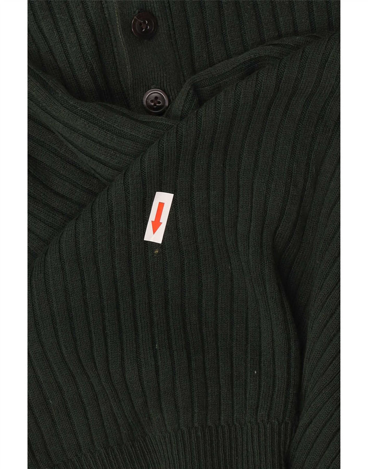 Nautica Pull à col boutonné pour homme en coton vert Taille L