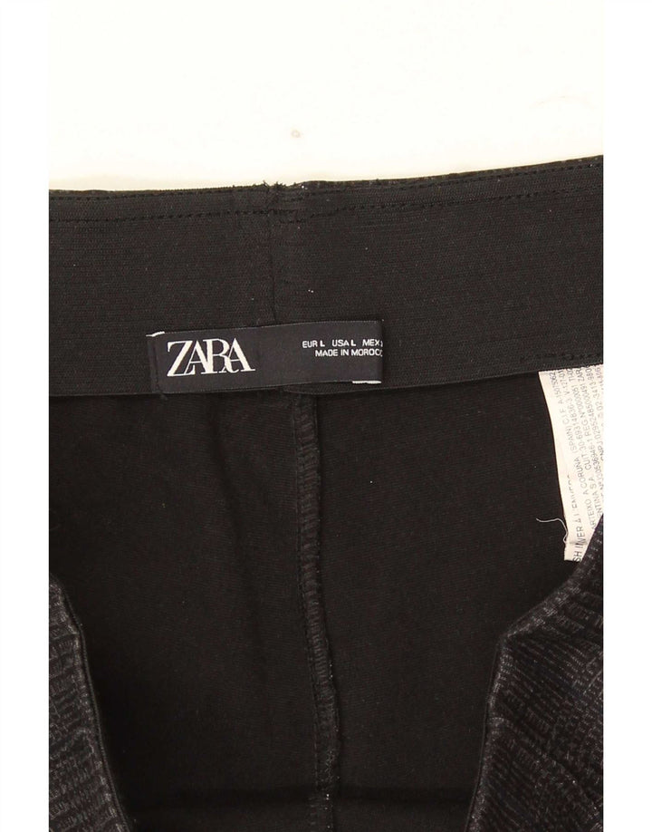 Zara Pantalon court slim pour femme Large W32 L26 Gris pied-de-poule Polyester