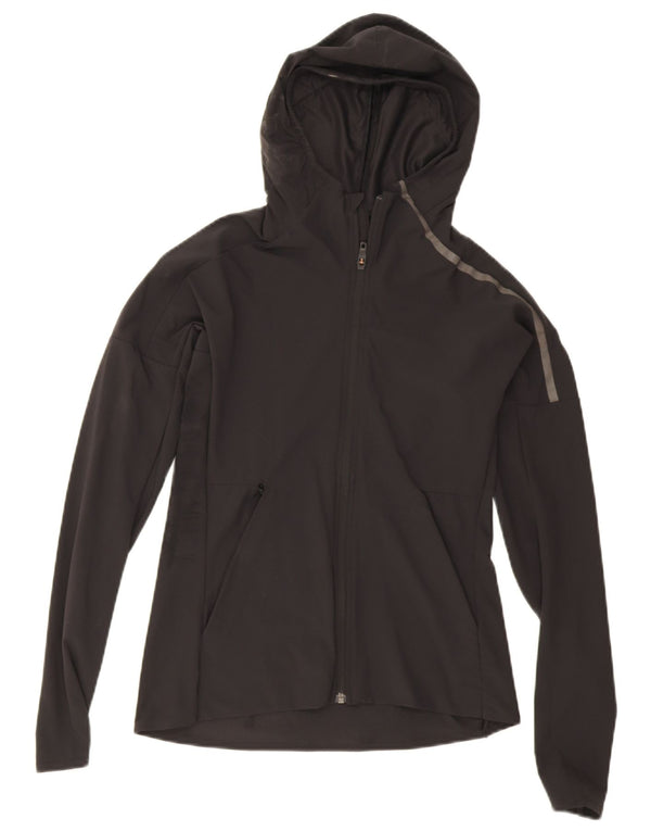 Adidas Veste de survêtement à capuche pour femme UK 4/6 XS Noir Polyamide