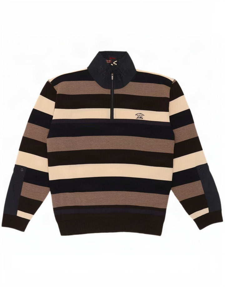 Paul & Shark Pull Col Zippé XL Rayé Multicolore Homme