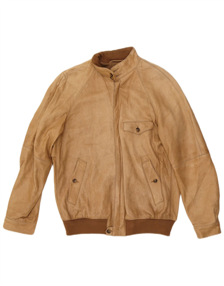 VINTAGE Veste en cuir homme UK 38 Cuir beige moyen