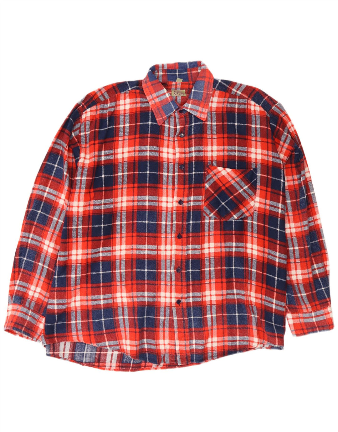 vintage Chemise en flanelle pour hommes XL Coton à carreaux rouges