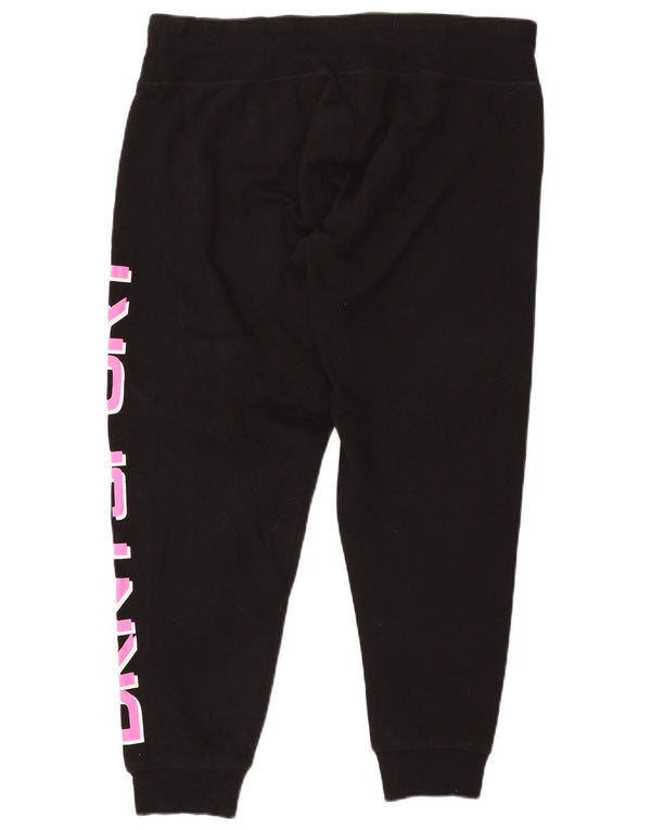 DKNY Pantalon de survêtement graphique pour femme Joggers UK 16 Large Noir Coton