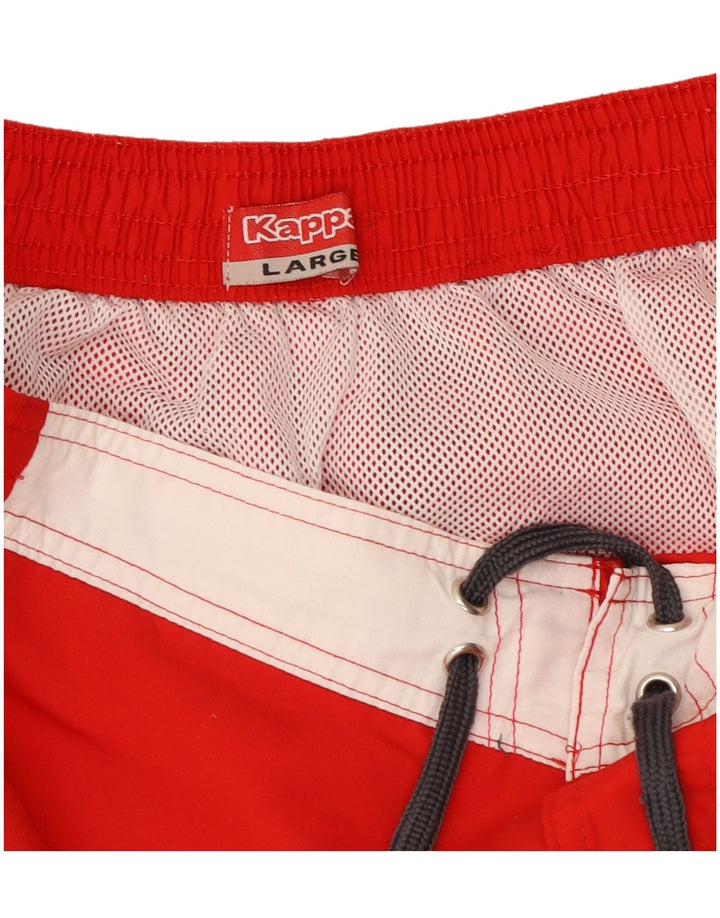 Kappa Short de Bain Graphique Homme Large Rouge Colourblock