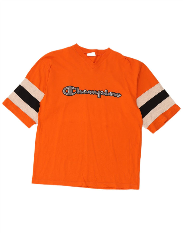 Champion T-Shirt Graphique Homme Orange Moyen Colorblock Coton