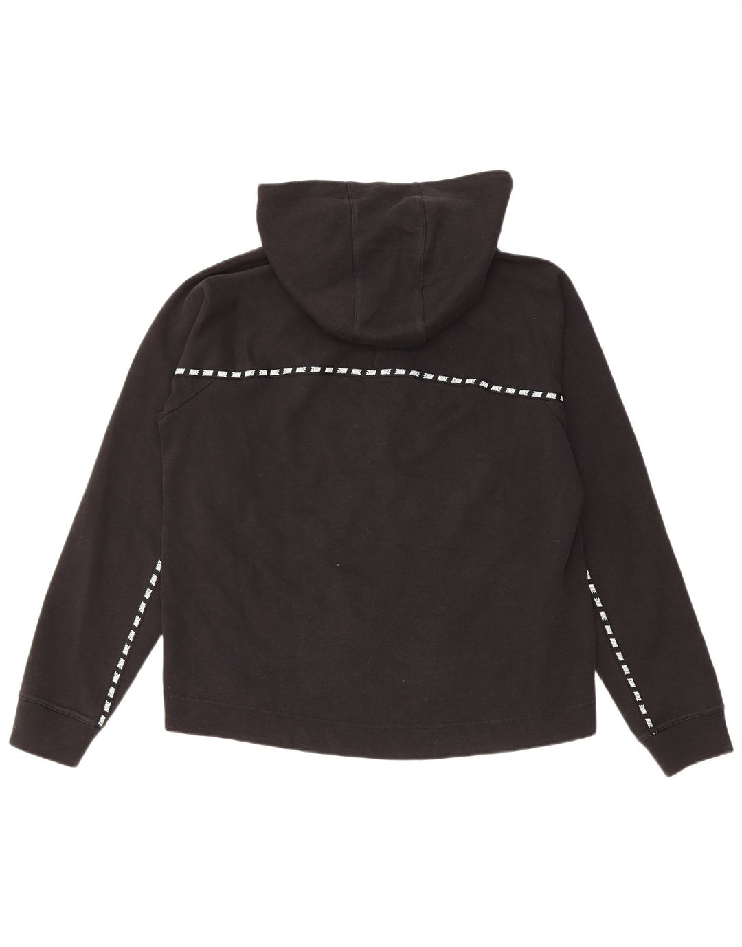 NIKE Pull à capuche surdimensionné avec col zippé pour femme UK 10 Petit Noir