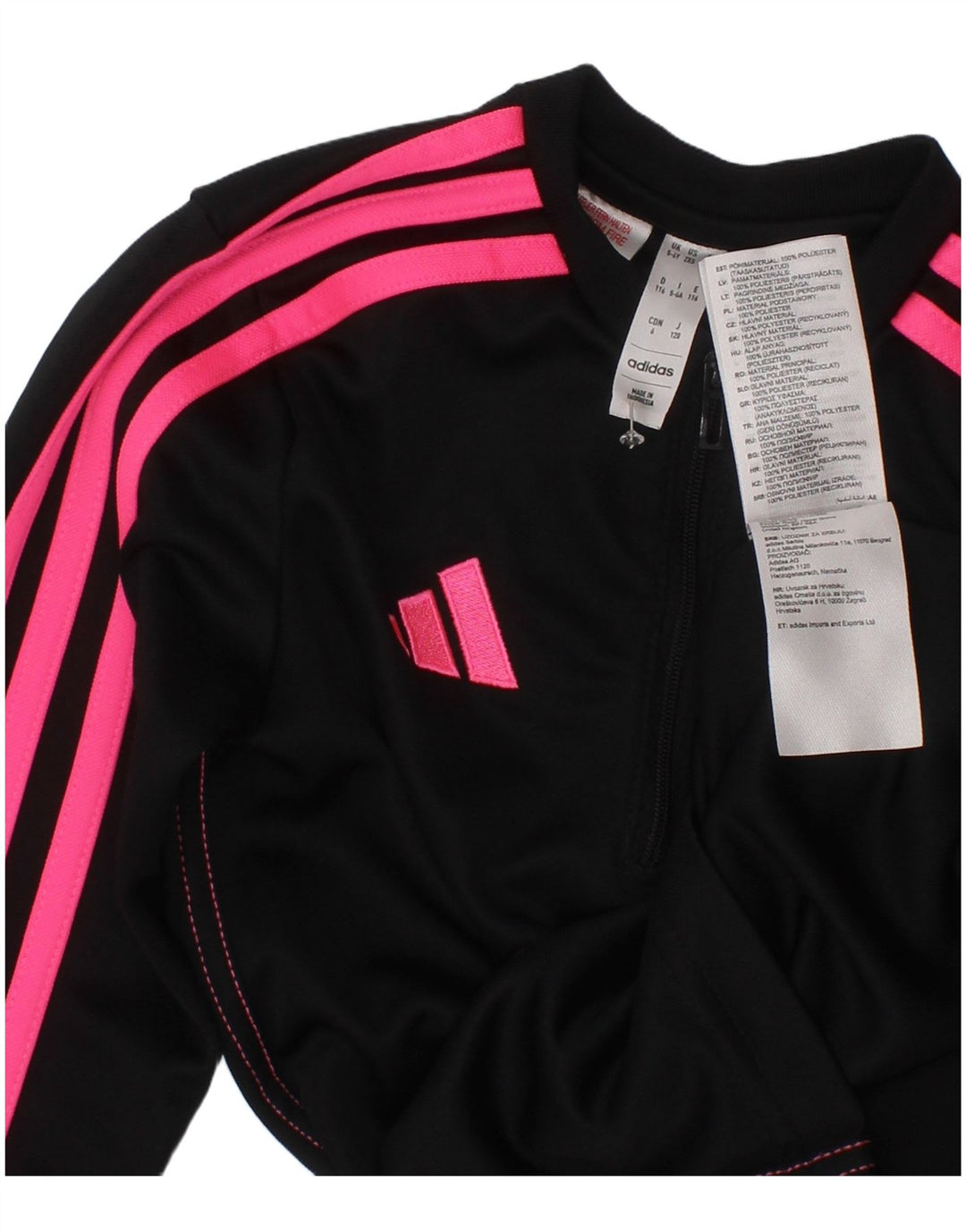Adidas Filles Aeroready Zip Neck Pull Survêtement Top 5-6 Ans Noir