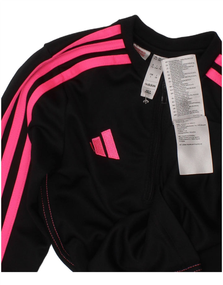 Adidas Filles Aeroready Zip Neck Pull Survêtement Top 5-6 Ans Noir