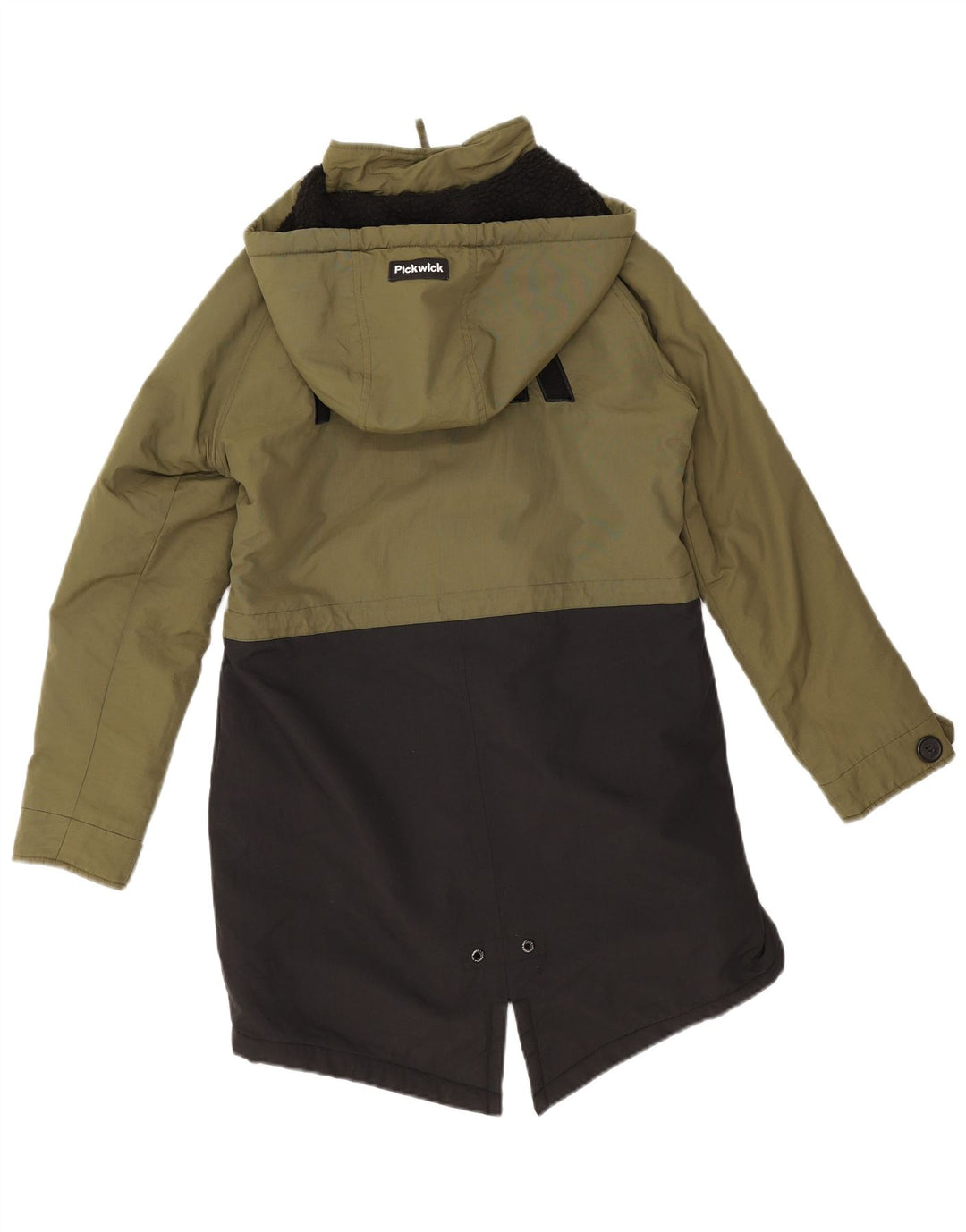 Pickwick Parka surdimensionnée à capuche pour femme UK 10 Small Vert Colorblock