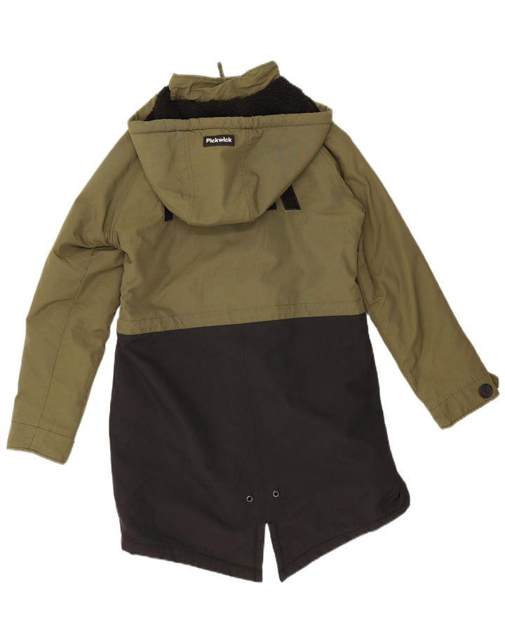 Pickwick Parka surdimensionnée à capuche pour femme UK 10 Small Vert Colorblock