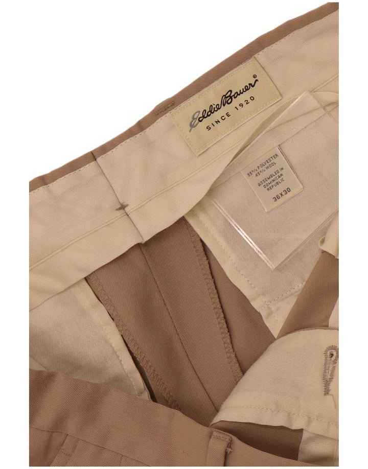 Eddie Bauer Pantalon Chino Pegged Homme W36 L30 Beige Polyester