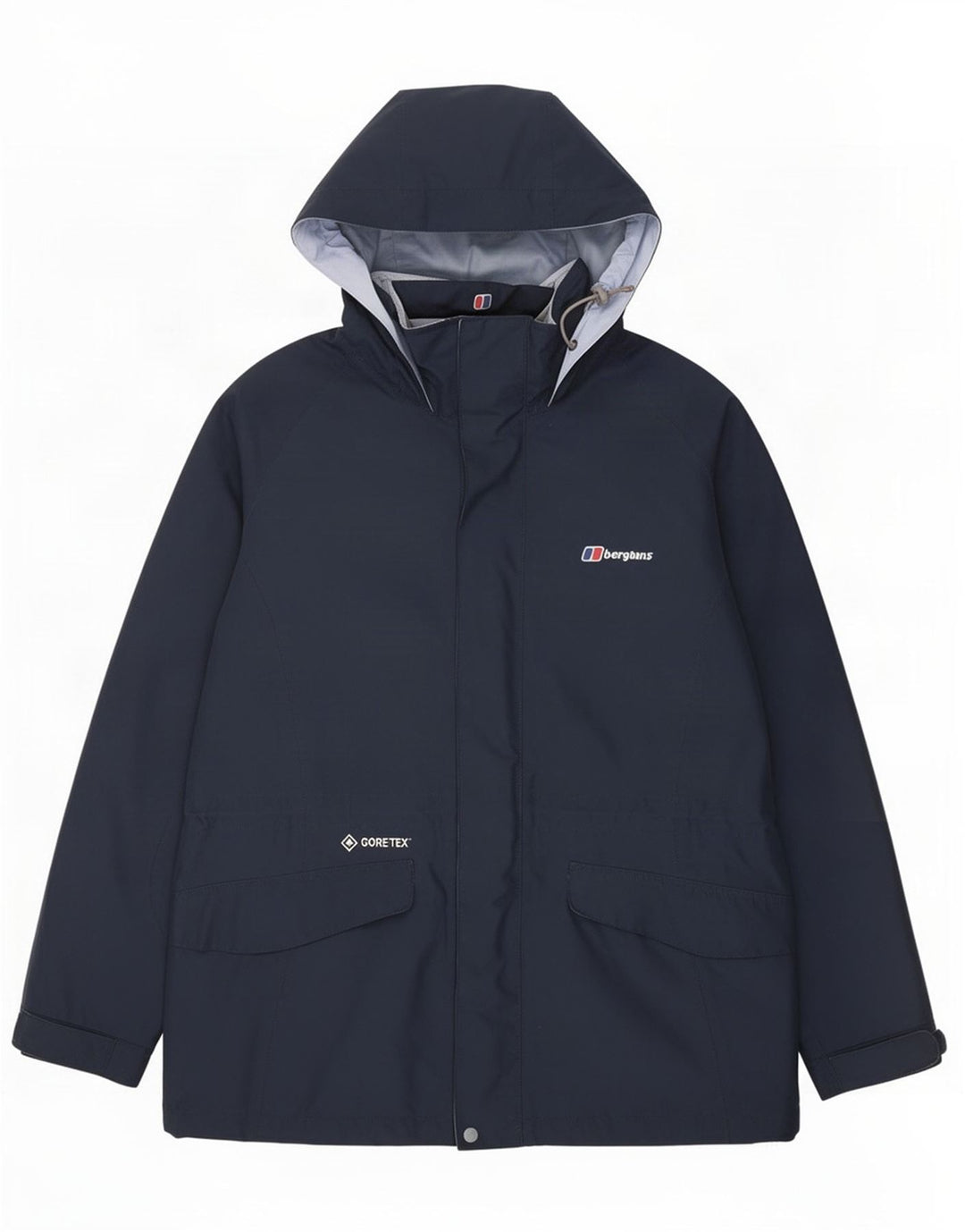 Berghaus Veste de pluie à capuche pour femme UK 14 Large Bleu marine Polyester