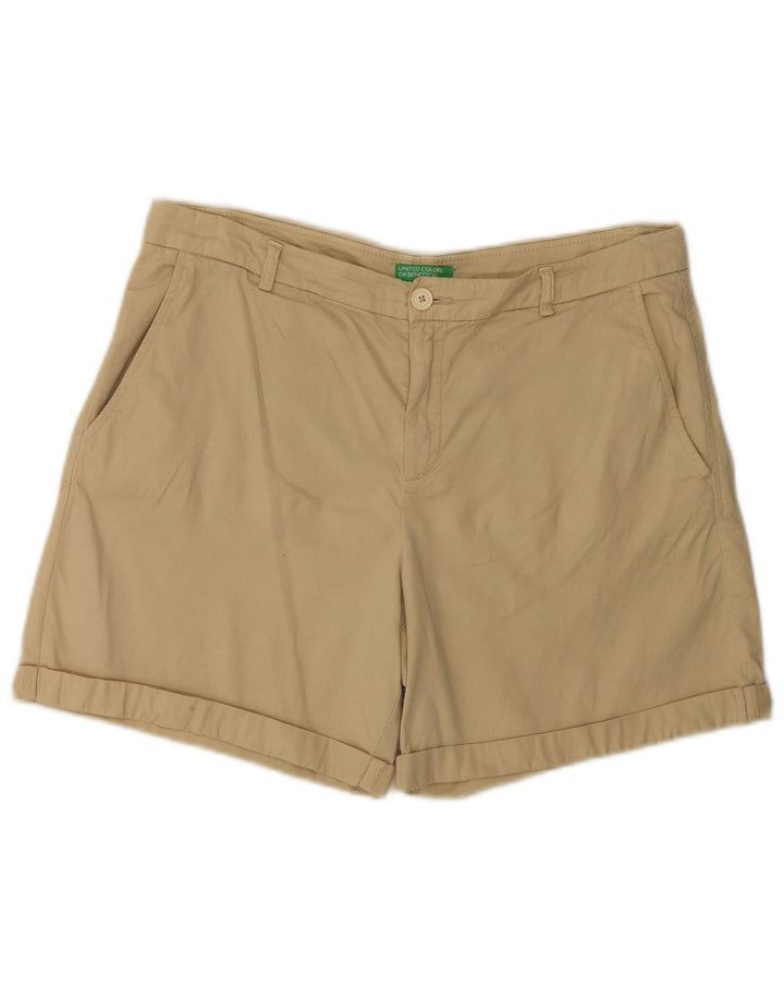 BENETTON Short Chino Femme W34 Large Jaune