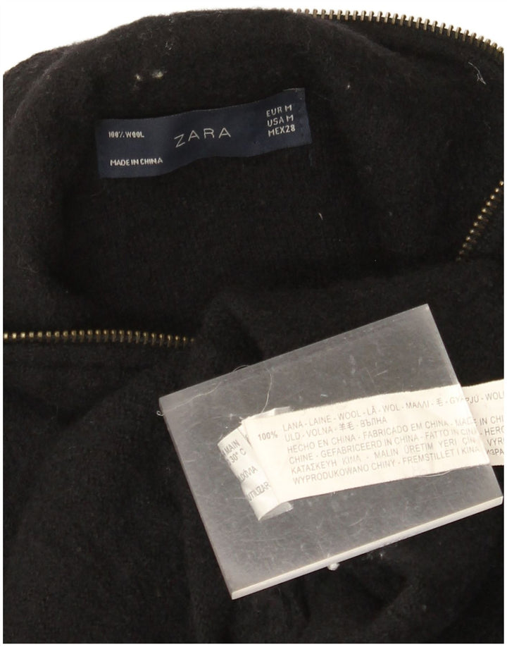 Manteau Femme ZARA France 44 Laine Noir Moyen