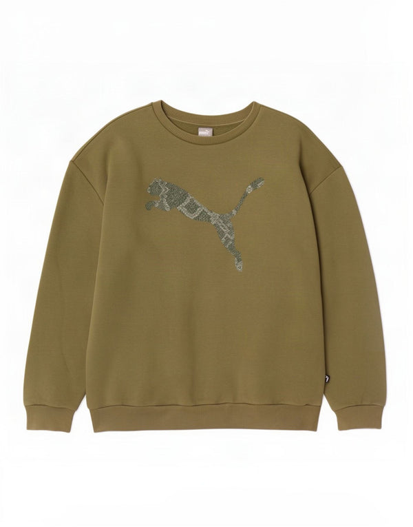 Puma Homme Graphic Sweatshirt Jumper XL Kaki Coton