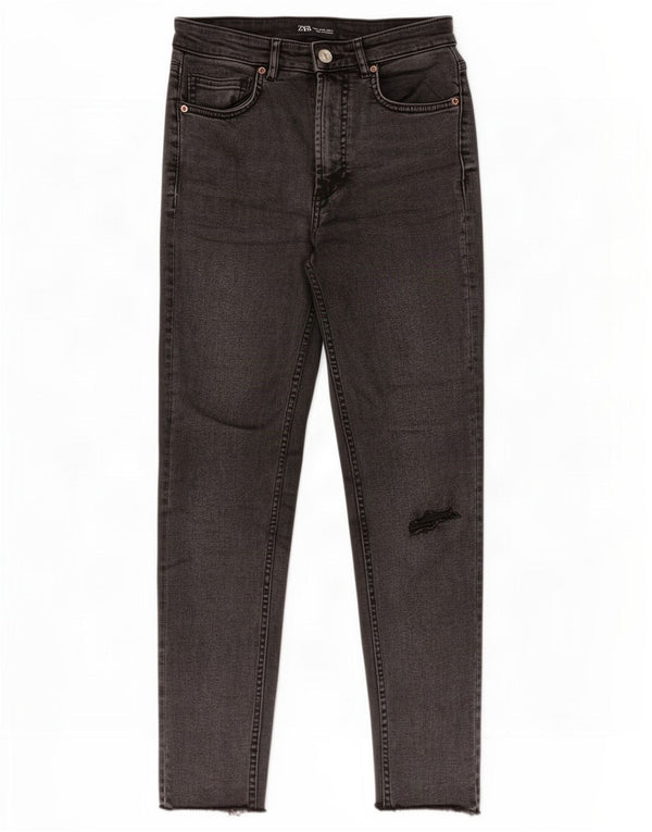 Zara Jean skinny court en détresse pour femme EU 38 Small W28 L25 Gris
