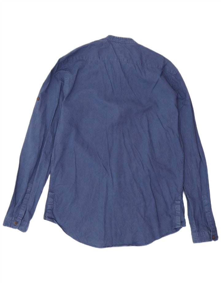 Zara Chemise Slim Fit Grand Lin Bleu Homme
