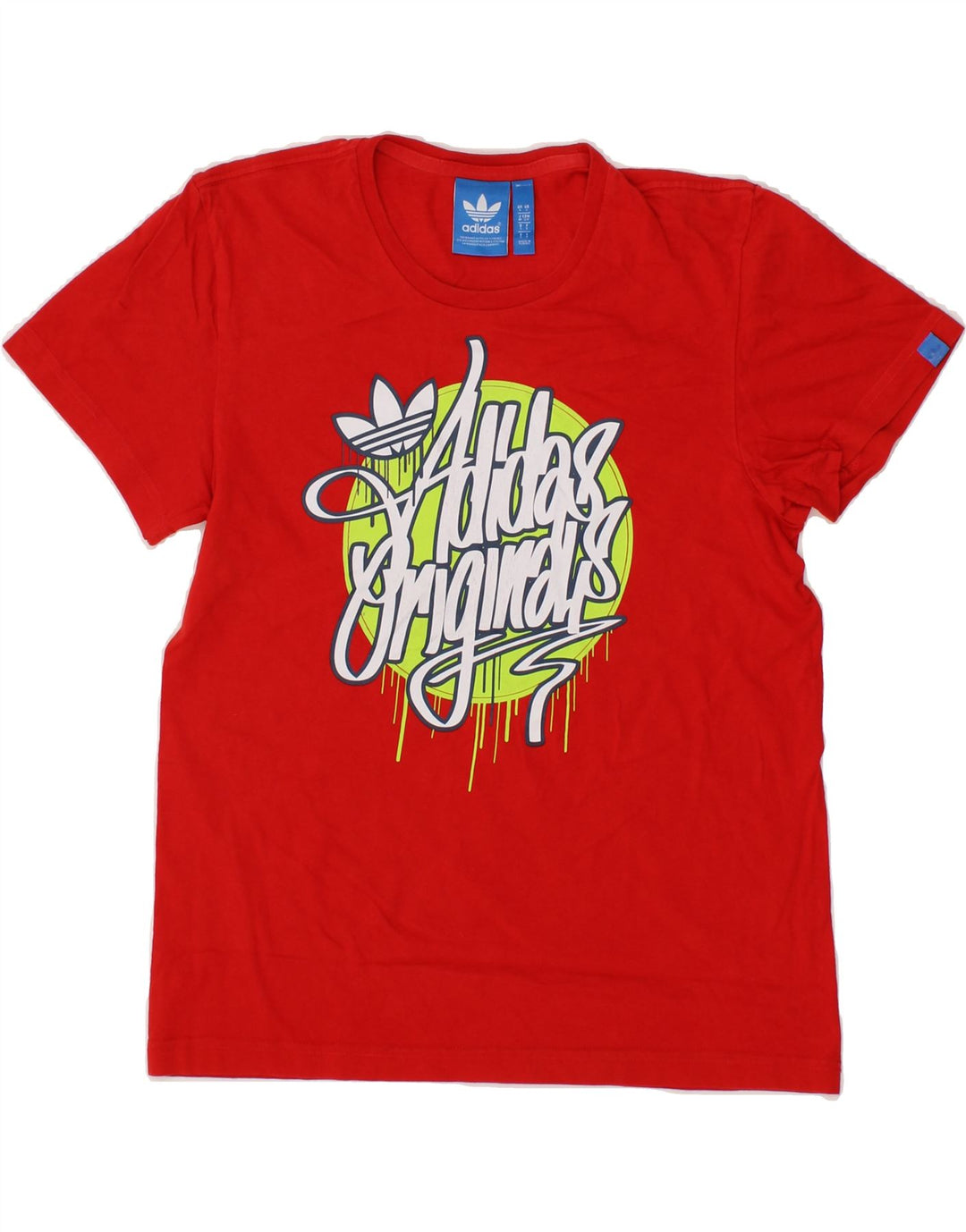 ADIDAS Mens Graphic T-Shirt Top Small Red Vintage Adidas and Second-Hand Adidas from Messina Hembry 