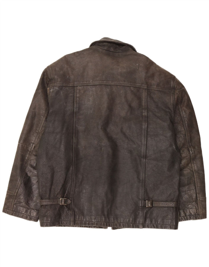 Tauri Veste en cuir pour homme UK 42 XL Cuir noir