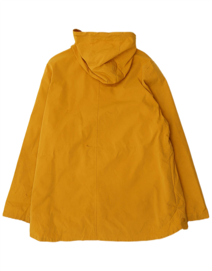 FAT FACE Manteau imperméable surdimensionné à capuche pour femme UK 16 Large Jaune Polyester