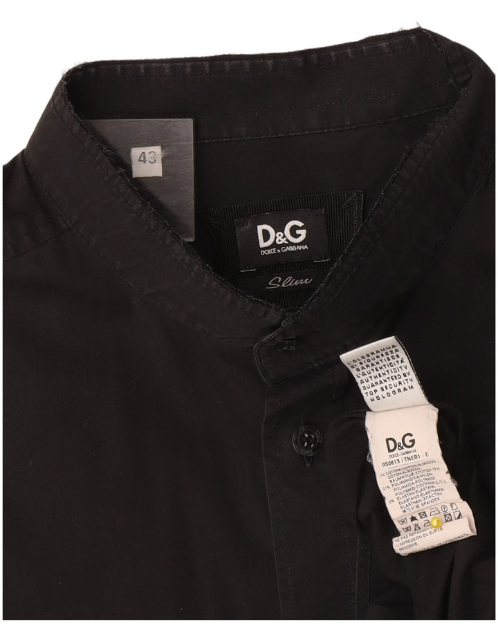 Dolce & Gabbana Chemise Slim Homme Taille 43 Grand Coton Noir