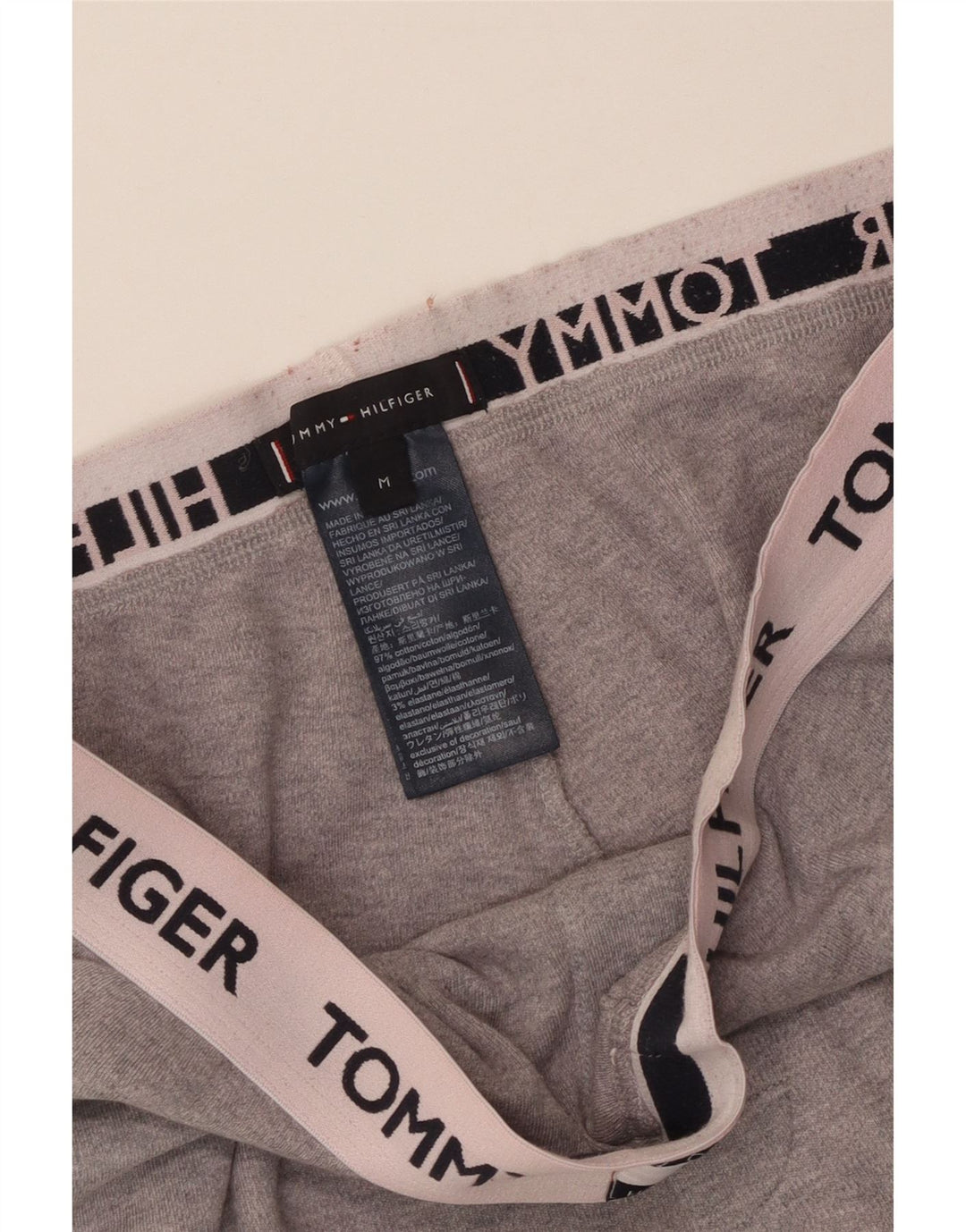 Tommy Hilfiger Short de Sport Graphique Homme Gris Moyen Coton