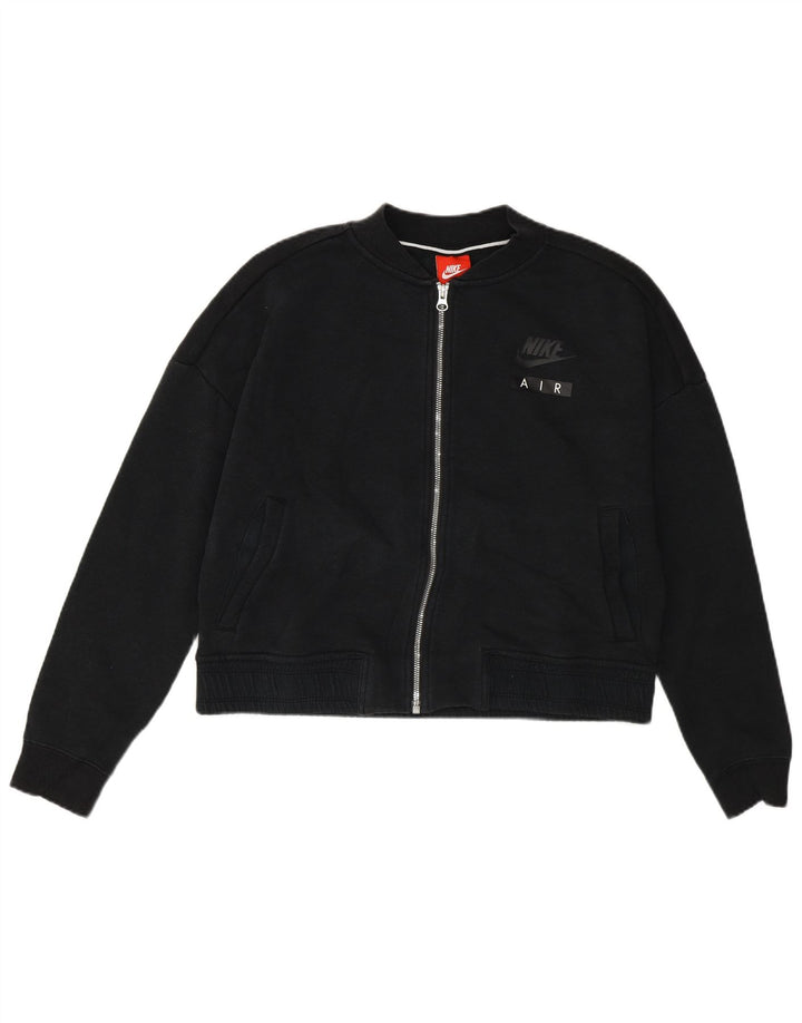 Nike Femme Crop Graphic Surdimensionné Survêtement Top Veste UK 10 Petit Noir
