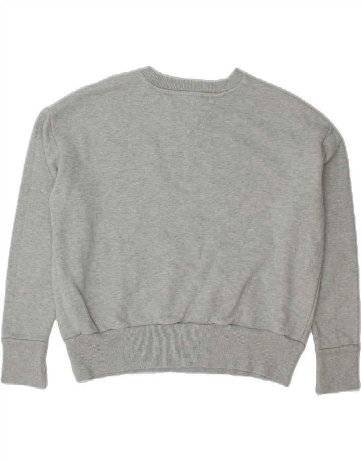 TOMMY HILFIGER Womens Oversized Graphic Sweatshirt Jumper UK 10 Small Grey Vintage Tommy Hilfiger and Second-Hand Tommy Hilfiger from Messina Hembry 