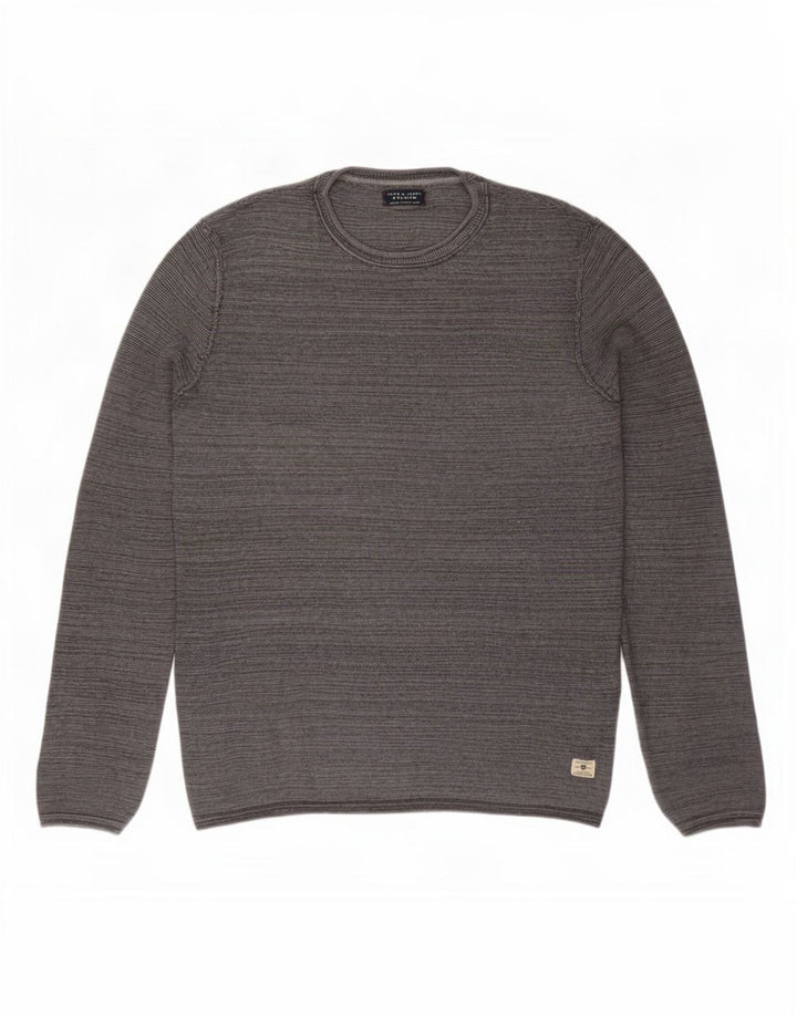 Jack & Jones Pull col rond homme petit gris coton