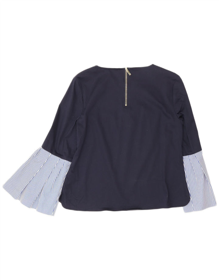 Ted Baker Chemisier à manches 3/4 pour femme Taille 3 Bleu marine moyen à fines rayures