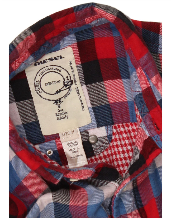 Diesel Chemise En Flanelle Homme Rouge Moyen Carreaux Coton