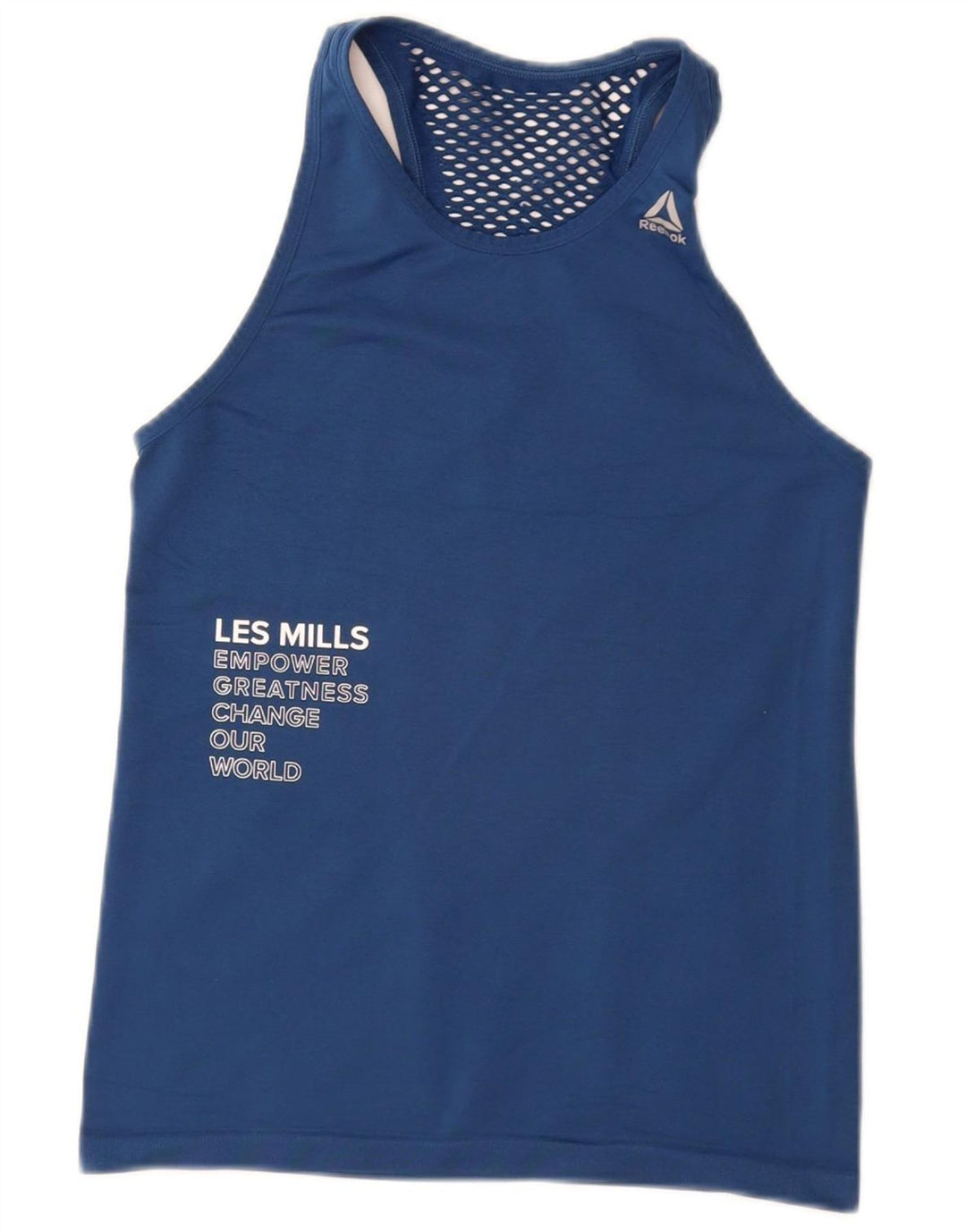 REEBOK Débardeur graphique Les Mills pour femme UK 8 Small Bleu marine