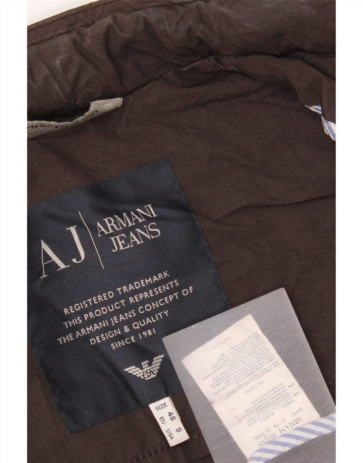 Armani Jeans Veste bomber à capuche pour homme EU 48 Petit Marron Polyester