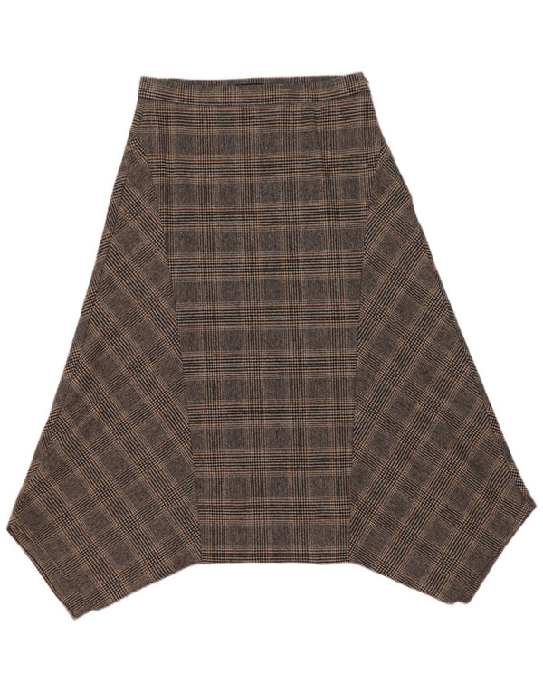 Massimo Dutti Jupe asymétrique femme EU 40 Medium W30 Gris Check Wool