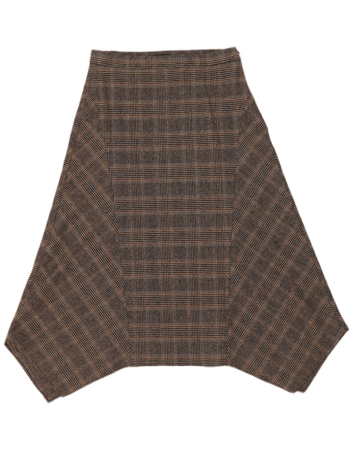 Massimo Dutti Jupe asymétrique femme EU 40 Medium W30 Gris Check Wool