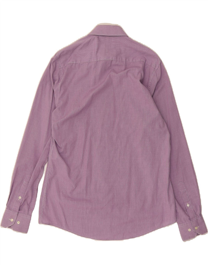LAWRENCE GREY Mens Slim Shirt Size 41 Medium Purple Check Vintage Lawrence Grey and Second-Hand Lawrence Grey from Messina Hembry 