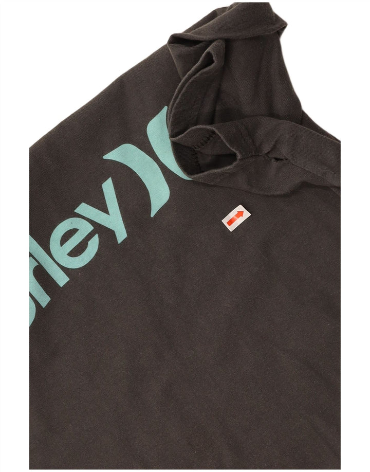 HURLEY T-shirt graphique coupe classique pour femme UK 18 gris moyen en coton