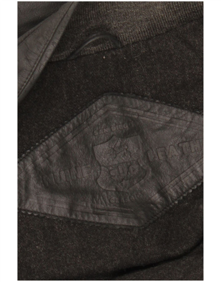 Canda Veste en cuir pour homme UK 42 XL Cuir noir