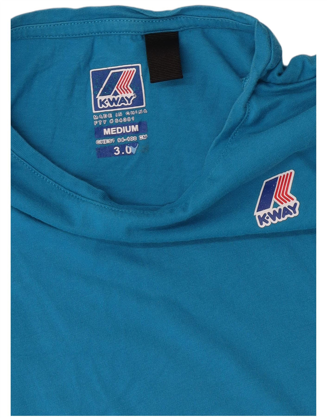 K-Way T-Shirt Femme UK 14 Bleu Moyen