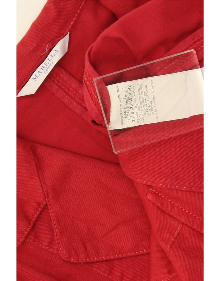 Marella Veste blazer à 2 boutons pour femme UK 10 Petit coton rouge