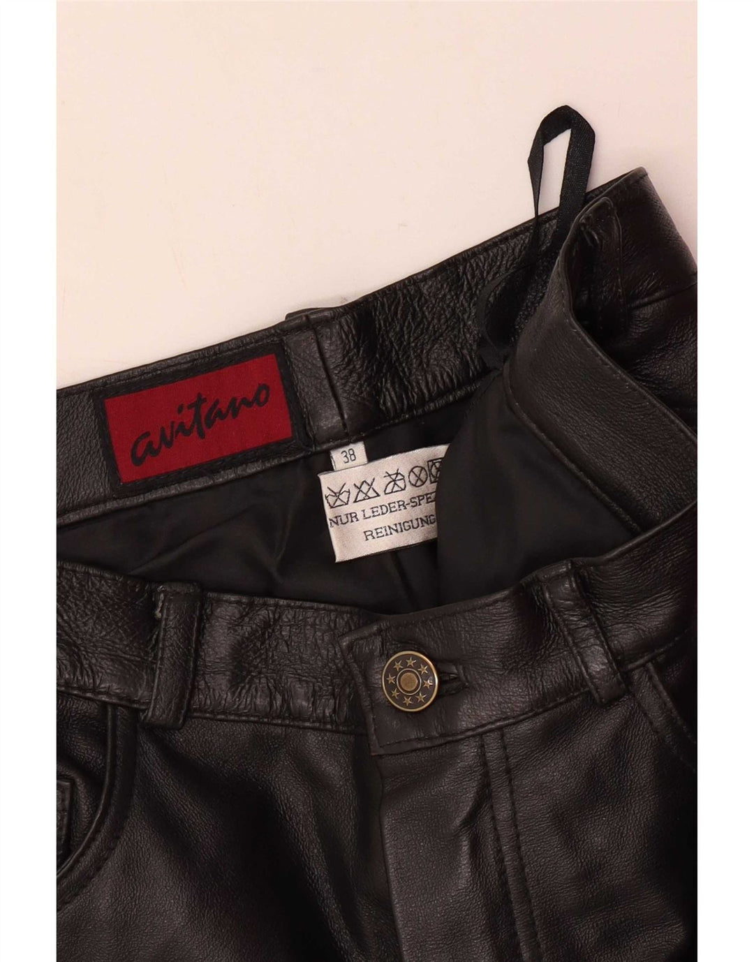 Avitano Pantalon en cuir slim pour femme EU 38 Medium W26 L33 Noir