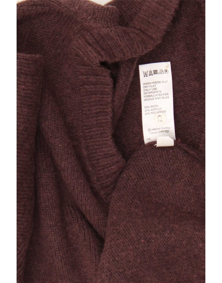 Marks & Spencer Pull col V pour homme XL en laine bordeaux