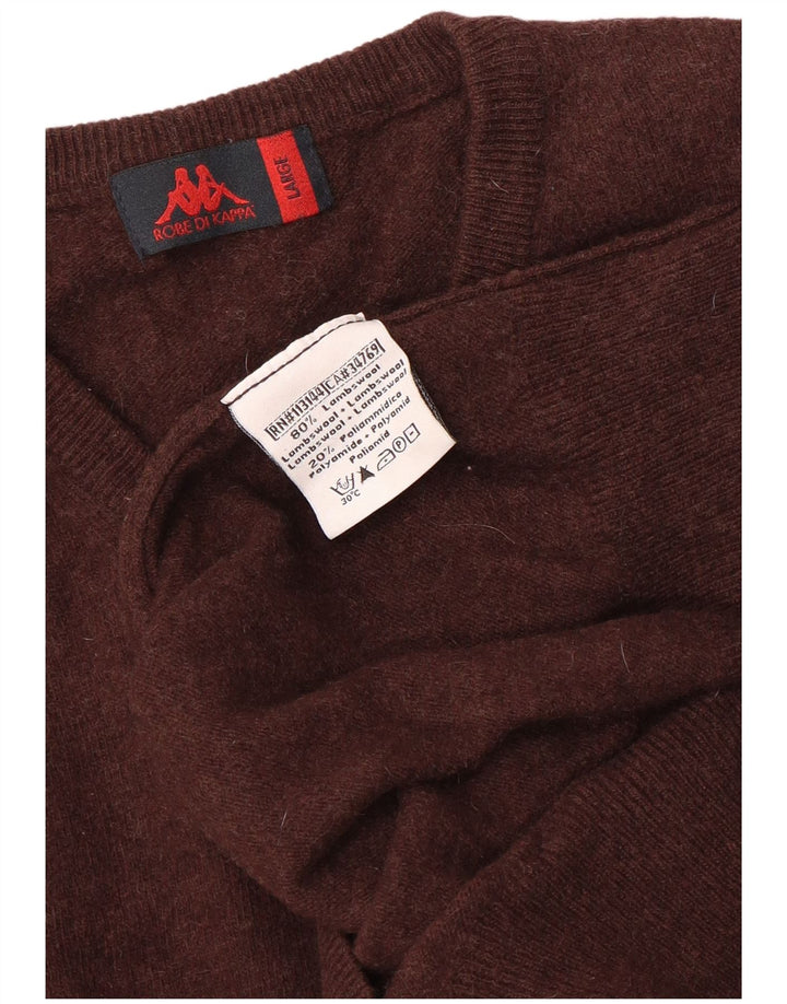 Kappa Pull col V pour femme UK 16 Large laine marron
