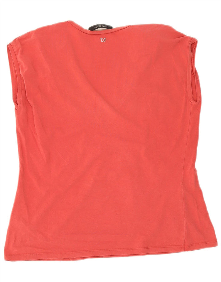 Max Mara Haut court sans manches Weekend pour femme UK 14 Large Rouge Coton