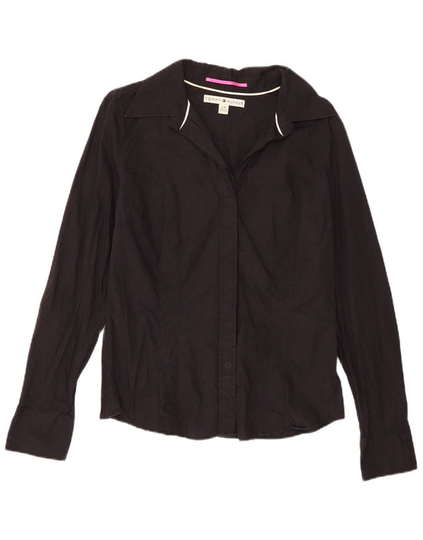 Tommy Hilfiger Chemise Femme UK 14 Large Noir Coton