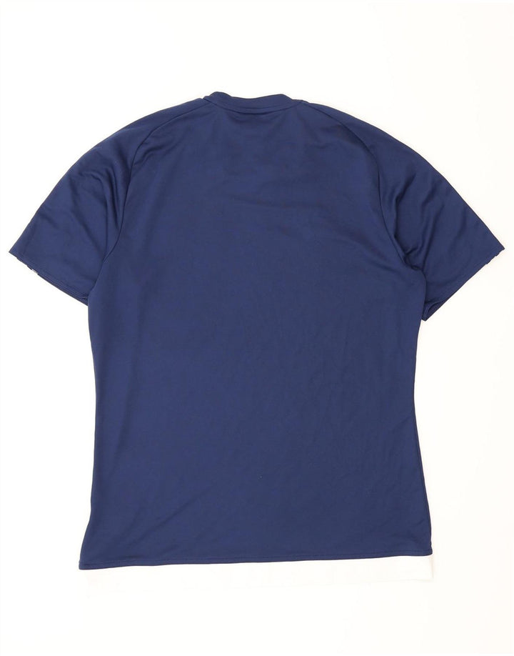 Adidas Hommes Climalite T-Shirt Top Bleu Marine Colorblock Polyester